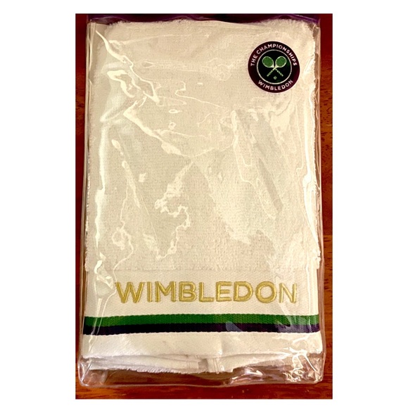 Wimbledon Embroidered in Gold & Purple/Green Trim Hand/Sport Towel by Christy - Picture 2 of 3